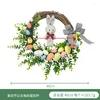 Dekorativa blommor 65 cm Simulering Watercress Egg Frieze Easter Foam Morot Holiday Home Decor Bow Butterfly Door Hanging 2024
