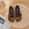 Casual Shoes 2024 blommig vintage märke för kvinnor äkta läder etniska lägenheter blå kvinnor loafers sommar mockasins kvinna balett