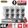 Système HKIXDISTE H.265 8CH 4K POE NVR Kit 8MP AUDOOR AUDOOR DE NIGHT AUDOR CAME CCTV CCTV VIDÉO DE SABIRITÉ SYSTÈME CAMER