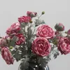 Fleurs décoratives Peony Flower Simulation Silk Fake Floral Bouquet 2 pour Head Home Wedding Party Decoration Arrangement