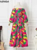 Vonda Party Robe Oversize Women Summer Off épaule Maxi Robes de soirée Bohemian Elegant Long Sundress Print Vestido Robe 240326