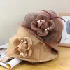Basker kvinnors hatt höst och vinterblommor runda topp casual fiskare bassäng mössa lilla bowler mode formella hattar för kvinna