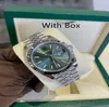 Completamente novo relógio 41mm Novo liberação 2022 Mint Green Jubilee Fluted Set Full BP Automatic Sapphire Glass Men Watches W3876035