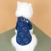 Собачья одежда весенняя джинсовая рубашка для питомца Тедди, сражаясь с маленькими и средними припасами для одежды для кошки чихуахуа