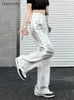 Jeans femminile duofu in stile coreano gurnge crange tiny white women hippie oversize pantaloni di jeans larghi harajuku kpop streetwear wide bousers