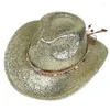 Bérets F42f Club Cowboy Chapeau à paillettes pour les cocktails de maison disco