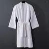 Abbigliamento da casa donna waffle accappatoio cotone lungo abito da bagno assorbente kimono uomo leggero abito solido abito da sonno corto corto