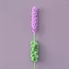 Flores decorativas de lã criativa de lã de malha artesanal de lavanda profunda e clara roxa suave