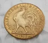 Frankrike 20 Francs 1908 Rooster Gold Copy Coin Shippi Brass Craft Ornaments Replica Coins Home Decoration Accessories8609974