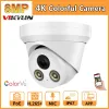 Kameror Vikylin Hik Compatible 4K Colorvu IP Camera Color Night Camera Colorful 8MP 5MP Build In Mic Poe Security CCTV H.265 Svart färg