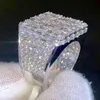 BILAND INED BIJOUR HAGNE HIP HOP 925 STRILL SIRGLE Full Diamond Custom Moisanite Ring Men