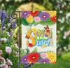 Courtyard bandiera del giardino di felice primavera Benvenuto Hello Spring Flower Bird Yard Flag Material di lino P304