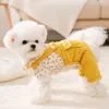 Abbigliamento per cani inverno stile principessa piccolo pantaloni a quattro zampe a quattro zampe addensati floreali