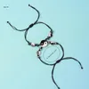 Charm Bracelets X7YA 2PCS/SET YIN YANG VERSTEHMENTE Kabelarmband Handgefertigt für Chi geflochten