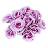 Fleurs décoratives 20 pcs Décoration de mariage Décoration rose décorer artificiel 8 cm fleur violette en soie