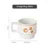 Tasses 300 ml de style nordique simplicité céramique cerise fruit imprimé tasse à thé à la maison rétro mignon mignon lait mignon petit déjeuner avoine tasse