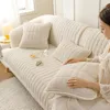 Sandalye, oturma odası için kış yumuşak kanepe kapağı kısa peluş kayma olmayan yastık köşesi evrensel kanepe havlu ev dekor yastıkları