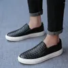 Casual Shoes Men Fashion Sneakers Breathable Soft Walking Footwear Slip-on Loafers Business Genuine Leather Lazy