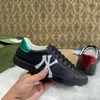 Designer Womens Fashion Platform Casual Shoes Bee Ace Sneakers Trainers Brodered Black White Green Stripes Walking Mens Women Sneakers