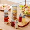 Depolama Şişeleri Taşınabilir Salata Sos Kavanoz Konteynerleri Şişe Kutusu Plastik 4 PCS Aracı Mini Mutfak Baharat Baharat