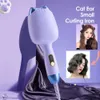 Rolo de ovo de 32 mm Cabelo ondas Weving Iron Purple Curling Wand Professional 2 Barril Curling Iron Hairler Crimper Waver Styling Tools 240327