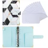 Folder 2023 A6 Budget Binder Planner with 12 Pieces Cash Envelopes Colorful PU Leather Notebook Binder with 12 PCS A6 Binder Pockets