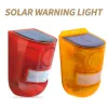 Lamp Solar Alarm Light Wireless Ip65 Motion Sensor Outdoor Garden Security Lamp Stroboscope Strobe Light Led Light Warning Light