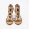 Sandalen 2022 Wedge Sandalen Dames Zomerschoenen Elegante dames Rome Sandalen Modemerk Vrouwelijke sandalia's Zwarte Wedge Heels Sandalen