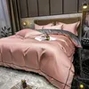 Bedding Sets Simple Plain Color 160 Long Staple Cotton Four-piece Set Quilt European Suitable For Spring And Autumn