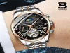 Schweiz Mechanical Watch Men Binger Rollklockor Skeleton Tourbillon Sapphire Manlig klocka Vattentäta armbandsur8733867