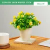 Flores decorativas Mini Little Rose Flower Bonsai Pequenas plantas simuladas em vasos para ornamentos de mesa de escritório decoração de casa de jardim