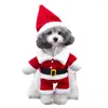 Dog Apparel Q1JA Pet Costume Funny Christmas Santa Party Cosplay Dress Accessories