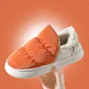 Casual Shoes Couple Cotton Waterproof Slipper Thick Sole Warm Color Block Matching All-Inclusive Indoor Slip-On Slippers Chaussure Femme