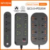 Filmy Lehotpia UE US UK UK Wtyczka zasilająca Smart Home 2M kablowy gniazdo elektryczne Typec PD20W QC3.0 USB Filtr sieciowy Port Szybki Port