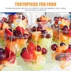 Dinnerware Sets 12 Pcs Fruit Toothpicks Cocktail Decorations For Drinks Charcuterie Garnish Sticks Wood