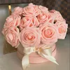 Fiori decorativi PE Fiore in schiuma rosa con palo Candy Wedding Candy Box