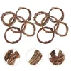 Kwiaty dekoracyjne 10 szt. Rattan Circle Hoop Wreath Rama Spring Baza DIY Drewniana akcesorium