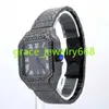 Iced Out Black Moissanite Diamond Watch For Mens Fancy Custom Made Full Diamond Party Wear Watch Surprised Gift Watch For Him