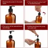 Distributore di sapone liquido in vetro marrone da 240 ml bottiglia di consegna da bagno per shampoo gel doccia balsamo per pressione semplice pompa