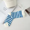 Women Socks Colorful Striped For Summer Thin Mesh Breathable Long Sock Casual Fashion Harajuku Streetwear Crew Candy Color