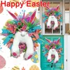 Decorative Flowers Easter Party Wall Decorations Fabric Electric But Garland With Ears 40cm For Home Front Door Window Decoration