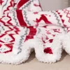 Koce przytulne miękkie sherpa świąteczne rzut świąteczny koc flanel polarowy płatek śniegu renifer snowman sofa sofa dekoracja