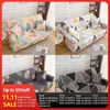 Chair Covers Elastic Nordic Floral Sofa Cover Spandex Slipcover For Living Room 1/2/3/4 Seater Removable Chaise Longue Couch Protector