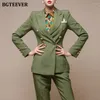 Женские брюки Bgteever Bgteever Spring Slim Women Suits костюмы с длинными рукавами двойной грудь Женские карандашные дамы 2 кусочки пиджаки набор пиджаков