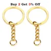 Keychains 20pcs Gold Color Key Chain Ring Bronze Rhodium 28 mm de long Course à fraction