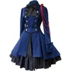 Vestidos casuais Halloween cosplay elegante para mulheres medievais literários retro gótico estilo estumpun steampunk laço de manga longa vestido de babado de manga longa