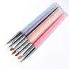 2024 Professionele nail art borstels voor manicure Rhinestone Acryl Paint Nail Brush Set UV -gel Pools Nails Lining Pen Gradient Brush2.