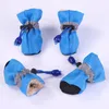 Köpek kıyafetleri 4pcs/set evcil hayvan yağmur ayakkabıları su geçirmez anti-kayma artı kadife ile kaşmir sıcak iç küçük yağışlı dış mekan