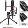 Monopods Redragon 3,5 mm xlr Microphone du condenseur avec Tripod Audio 3.5 mm Computer Studio pour PC Broadcasting Karaoke Recording Phone