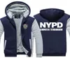 Winter Hoody NYPD New York Police Department 남성 여성 두껍게 가을 후드 옷의 옷 땀 셔츠 지퍼 재킷 Fleece Hoodie Stre4609627